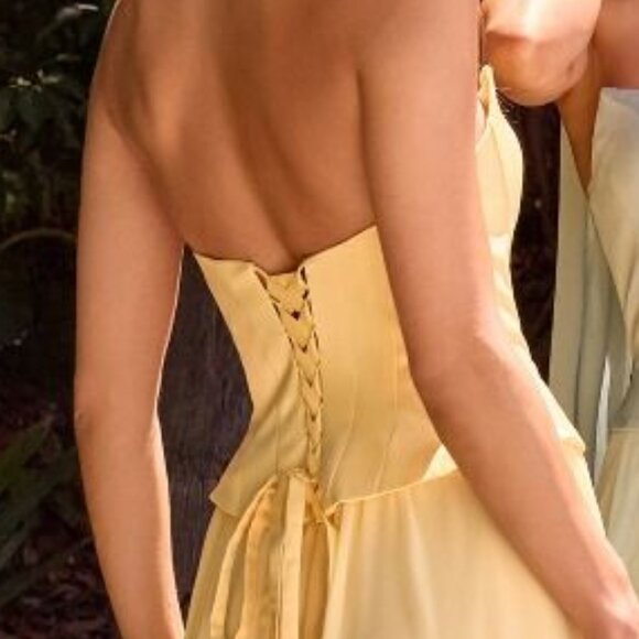 New Dusty Rose A-Line Long Bridesmaid Chiffon Dress w/ Matching Scarf CD386 - Picture 6 of 10